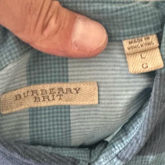 Burberry button down. Barely worn. Large. Unique color pattern. - Picture 3 of 3